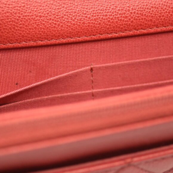 CHANEL Grained Calfskin Quilted CC Box Wallet On Chain WOC Red 27* - Picture 14 of 16